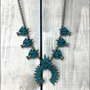 Abstract turquoise necklace